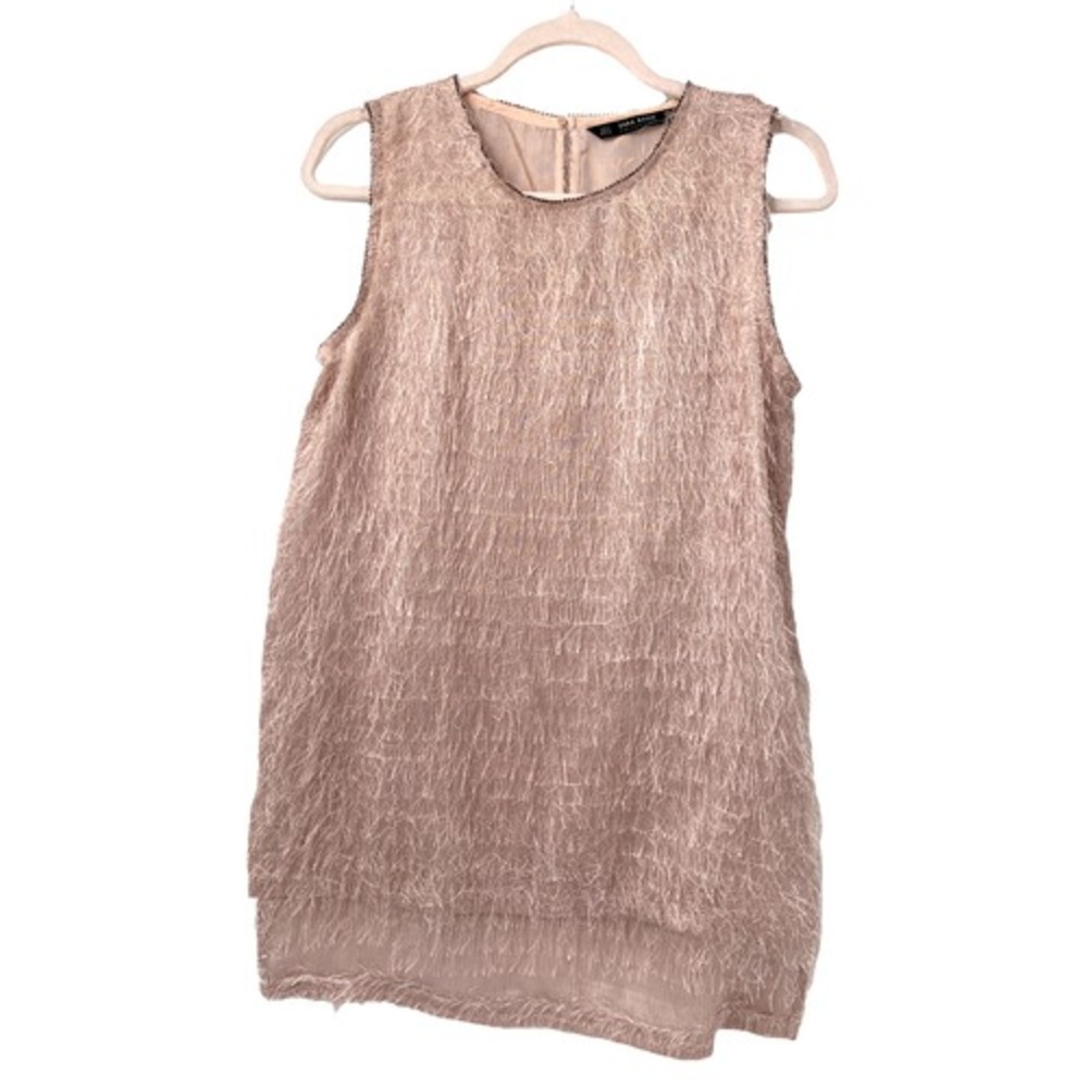 Zara Basic Collection Women Blush High Low Sleeveless Top Small